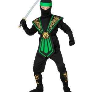 ACCESSOIRES DE FETE-DEGUISEMENTS-DEGUISEMENT ENFANT-DEGUISEMENT NINJA VERT-DEGUISEMENT NINJA ENFANT
