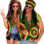 ACCESSOIRES DE FETE-DEGUISEMENTS-DEGUISEMENT RASTA-GILET RASTA
