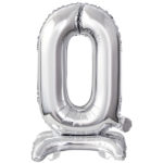 ARTICLES DE FETE-BALLONS-BALLON CHIFFRE-BALLON CHIFFRE A POSER-BALLON CHIFFRE ARGENT 0