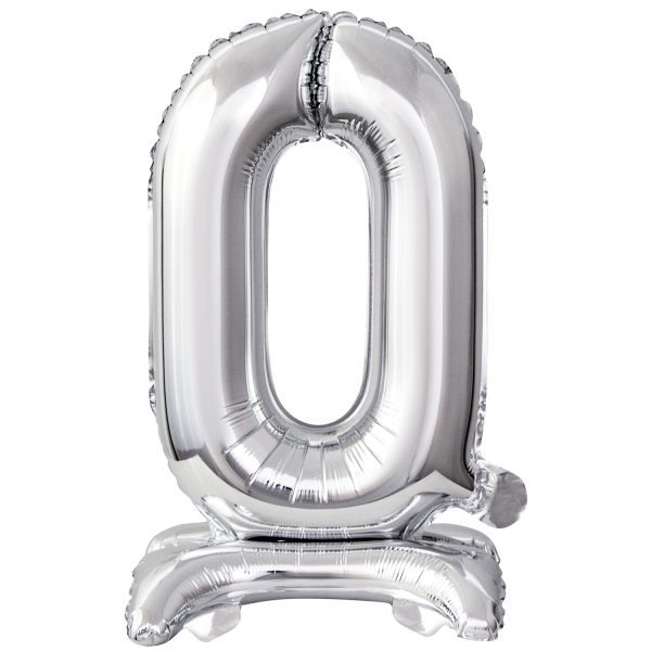 ARTICLES DE FETE-BALLONS-BALLON CHIFFRE-BALLON CHIFFRE A POSER-BALLON CHIFFRE ARGENT 0