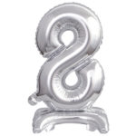ARTICLES DE FETE-BALLONS-BALLON CHIFFRE-BALLON CHIFFRE A POSER-BALLON CHIFFRE ARGENT 8