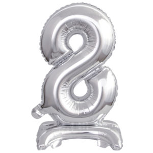ARTICLES DE FETE-BALLONS-BALLON CHIFFRE-BALLON CHIFFRE A POSER-BALLON CHIFFRE ARGENT 8