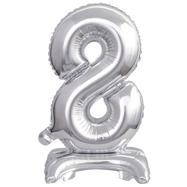 ARTICLES DE FETE-BALLONS-BALLON CHIFFRE-BALLON CHIFFRE A POSER-BALLON CHIFFRE ARGENT 8