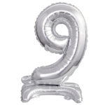 ARTICLES DE FETE-BALLONS-BALLON CHIFFRE-BALLON CHIFFRE A POSER-BALLON CHIFFRE ARGENT 9