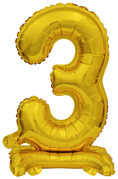 ARTICLES DE FETE-BALLONS-BALLON CHIFFRE-BALLON CHIFFRE A POSER-BALLON CHIFFRE OR 3