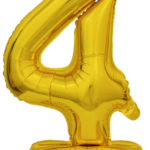 ARTICLES DE FETE-BALLONS-BALLON CHIFFRE-BALLON CHIFFRE A POSER-BALLON CHIFFRE OR 4