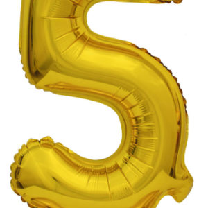ARTICLES DE FETE-BALLONS-BALLON CHIFFRE-BALLON CHIFFRE A POSER-BALLON CHIFFRE OR 5