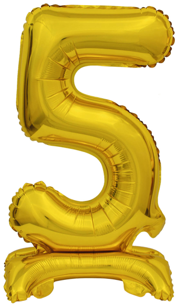 ARTICLES DE FETE-BALLONS-BALLON CHIFFRE-BALLON CHIFFRE A POSER-BALLON CHIFFRE OR 5