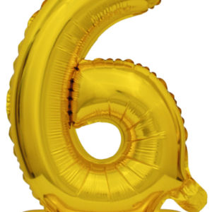 ARTICLES DE FETE-BALLONS-BALLON CHIFFRE-BALLON CHIFFRE A POSER-BALLON CHIFFRE OR 6