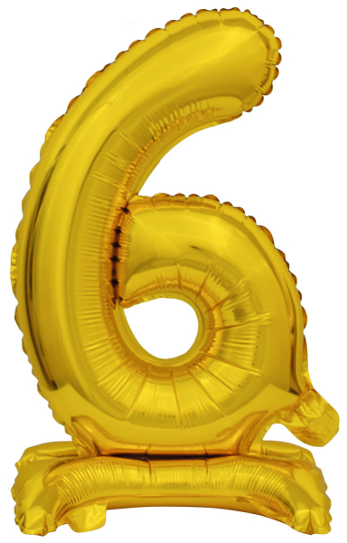 ARTICLES DE FETE-BALLONS-BALLON CHIFFRE-BALLON CHIFFRE A POSER-BALLON CHIFFRE OR 6
