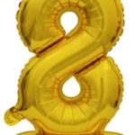 ARTICLES DE FETE-BALLONS-BALLON CHIFFRE-BALLON CHIFFRE A POSER-BALLON CHIFFRE OR 8