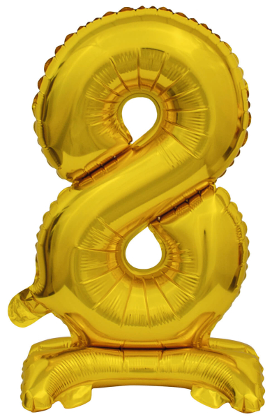 ARTICLES DE FETE-BALLONS-BALLON CHIFFRE-BALLON CHIFFRE A POSER-BALLON CHIFFRE OR 8