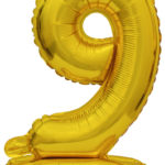 ARTICLES DE FETE-BALLONS-BALLON CHIFFRE-BALLON CHIFFRE A POSER-BALLON CHIFFRE OR 9