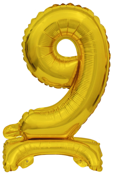 ARTICLES DE FETE-BALLONS-BALLON CHIFFRE-BALLON CHIFFRE A POSER-BALLON CHIFFRE OR 9