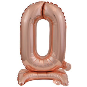 ARTICLES DE FETE-BALLONS-BALLON CHIFFRE-BALLON CHIFFRE A POSER-BALLON CHIFFRE ROSE GOLD 0