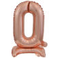 ARTICLES DE FETE-BALLONS-BALLON CHIFFRE-BALLON CHIFFRE A POSER-BALLON CHIFFRE ROSE GOLD 0