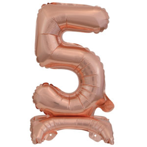 ARTICLES DE FETE-BALLONS-BALLON CHIFFRE-BALLON CHIFFRE A POSER-BALLON CHIFFRE ROSE GOLD 5