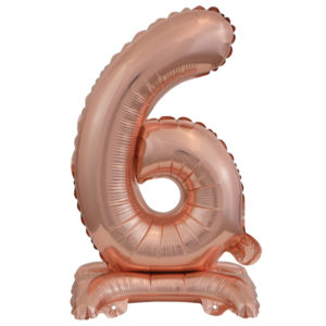 ARTICLES DE FETE-BALLONS-BALLON CHIFFRE-BALLON CHIFFRE A POSER-BALLON CHIFFRE ROSE GOLD 6