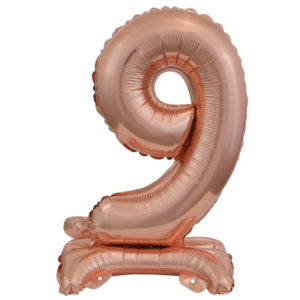 ARTICLES DE FETE-BALLONS-BALLON CHIFFRE-BALLON CHIFFRE A POSER-BALLON CHIFFRE ROSE GOLD 9
