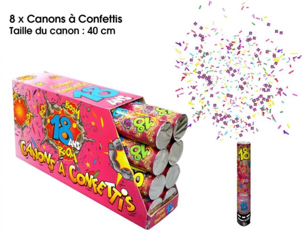 ARTICLES DE FETE-CANON A CONFETTIS-CANNON A CONFETTIS AGE-CANON A CONFETTIS 18 ANS
