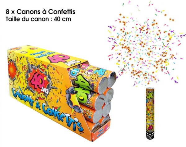 ARTICLES DE FETE-CANON A CONFETTIS-CANNON A CONFETTIS AGE-CANON A CONFETTIS 40ANS