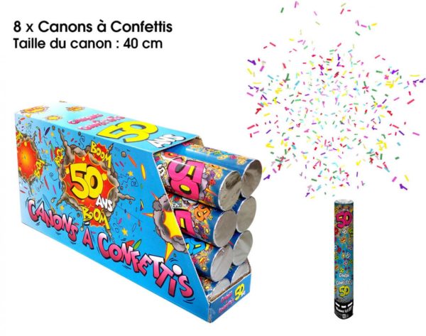 ARTICLES DE FETE-CANON A CONFETTIS-CANNON A CONFETTIS AGE-CANON A CONFETTIS 50 ANS