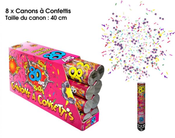 ARTICLES DE FETE-CANON A CONFETTIS-CANNON A CONFETTIS AGE-CANON A CONFETTIS 80 ANS