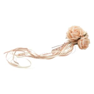 ARTICLES DE FETE-DECORATION FLORALE-DECORATION DE TABLE-BOUQUET 3 ROSES D'AMBRE