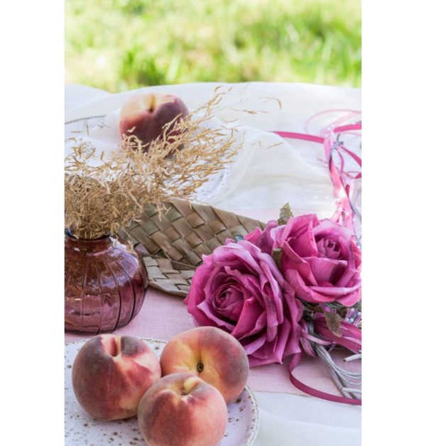 ARTICLES DE FETE-DECORATION FLORALE-DECORATION DE TABLE-BOUQUET 3 ROSES FUCHSIA