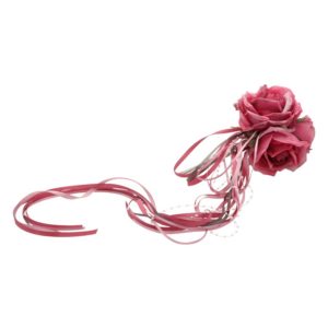 ARTICLES DE FETE-DECORATION FLORALE-DECORATION DE TABLE-BOUQUET 3 ROSES FUCHSIA
