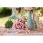 ARTICLES DE FETE-DECORATION FLORALE-DECORATION DE TABLE-BOUQUET 3 ROSES ROSE POUDRE