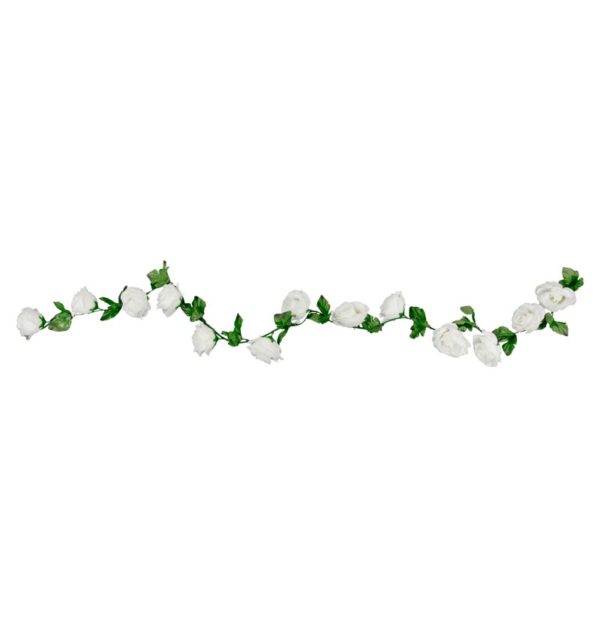 ARTICLES DE FETE-GUIRLANDE FLORALE-GUIRLANDE DE ROSES BLANCHES-GUIRLANDE ROSES