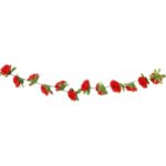ARTICLES DE FETE-GUIRLANDE FLORALE-GUIRLANDE DE ROSES ROUGES-GUIRLANDE ROSES ROUGES