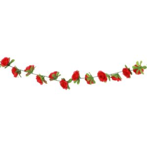 ARTICLES DE FETE-GUIRLANDE FLORALE-GUIRLANDE DE ROSES ROUGES-GUIRLANDE ROSES ROUGES