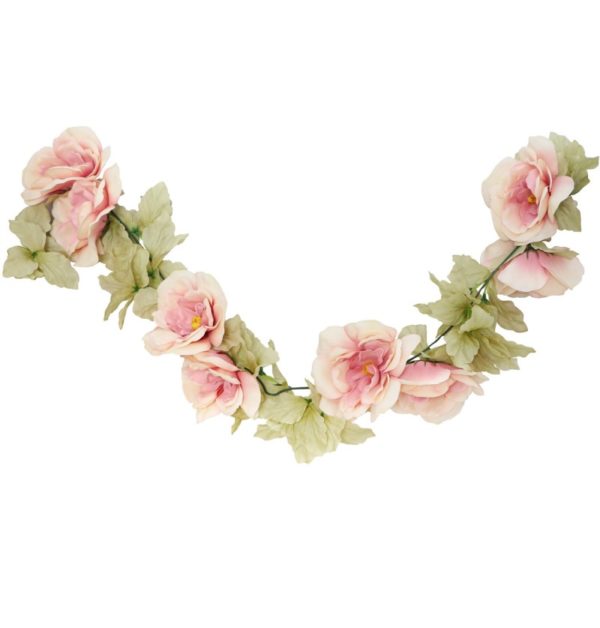 ARTICLES DE FETE-GUIRLANDE FLORALE-GUIRLANDE DE ROSES VIEUX ROSE-GUIRLANDE ROSES