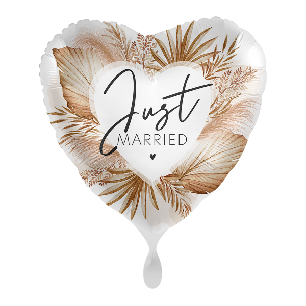 BALLONS-BALLON COEUR MARIAGE-BALLON COEUR JUST MARRIED