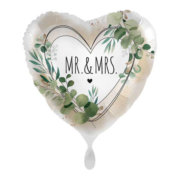 BALLONS-BALLON COEUR MARIAGE-BALLON COEUR MR & MRS