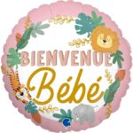 BALLONS-BALLONS HELIUM-BALLON BIENVENUE-BALLON ALUMINIUM BIENVENUE BEBE ROSE