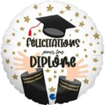 BALLONS-BALLONS HELIUM-BALLON FELICITATION POUR TON DIPLOME-DIPLOME