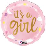 BALLONS-BALLONS HELIUM-BALLON ITS A GIRL-BALLON ITS A GIRL ROSE