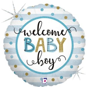 BALLONS-BALLONS HELIUM-BALLON WELCOME BABY BOY-WELCOME BABY BOY