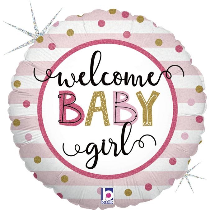 BALLONS-BALLONS HELIUM-BALLON WELCOME BABY GIRL-WELCOME BABY GIRL