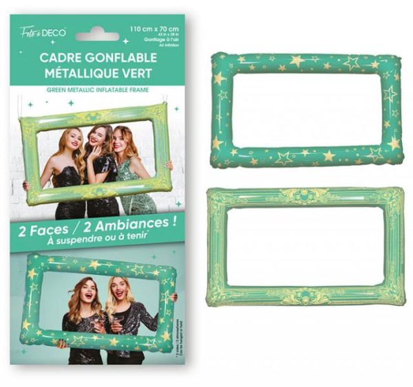 ARTICLES DE FETE-ANNIVERSAIRE-ANNIVERSAIRE VERT MENTHE-CADRE GONFLABLE VERT MENTHE