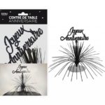 ARTICLES-DE-FETE-ANNIVERSAIRE-CENTRE DE TABLE NOIR ANNIVERSAIRE ROSE-ANNIVERSAIRE-NOIR