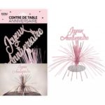 ARTICLES-DE-FETE-ANNIVERSAIRE-CENTRE DE TABLE ROSE ANNIVERSAIRE ROSE-ANNIVERSAIRE-ROSE