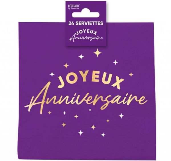 ANNIVERSAIRE-THEMESCOULEURES-VIOLET-24SERVIETTES