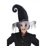 FETESETOCCASIONS-HALLOWEEN-ACCESSOIRESCHEVEUX-CHAPEAUX-MAGICIEN-SORCIERE-GRIS-NOIR
