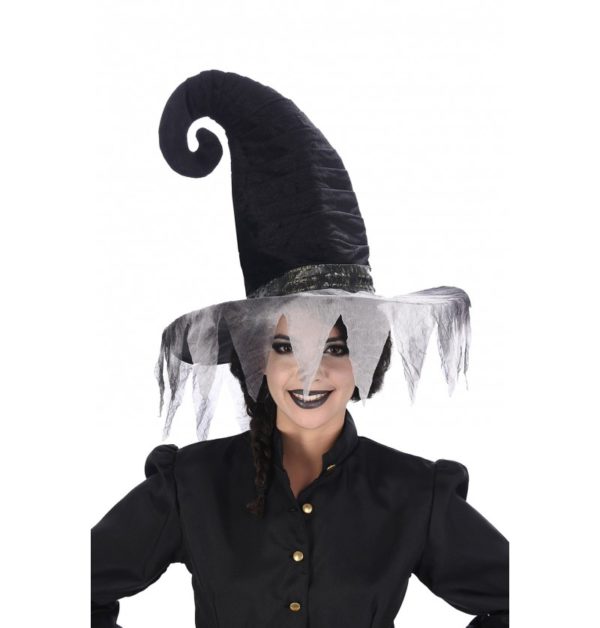 FETESETOCCASIONS-HALLOWEEN-ACCESSOIRESCHEVEUX-CHAPEAUX-MAGICIEN-SORCIERE-GRIS-NOIR