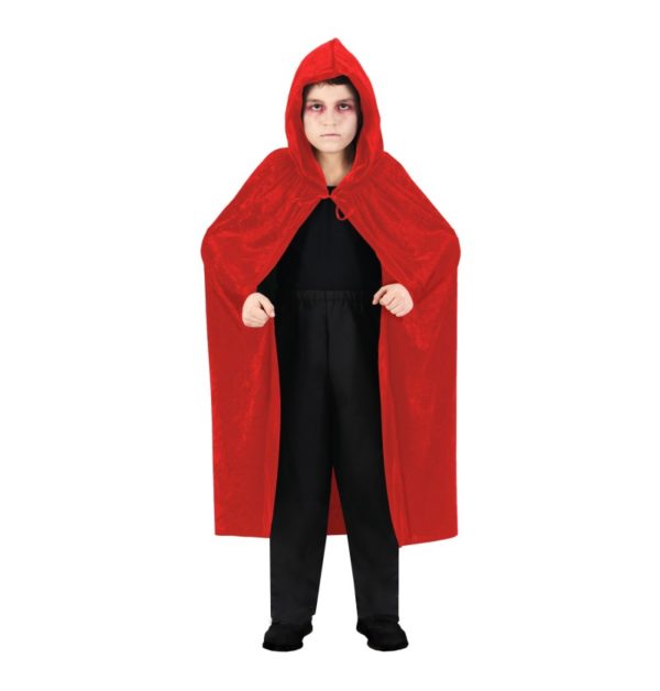 FETESETOCCASIONS-HALLOWEEN-CAPE-ENFANT-VELOURS-ROUGE-120CM