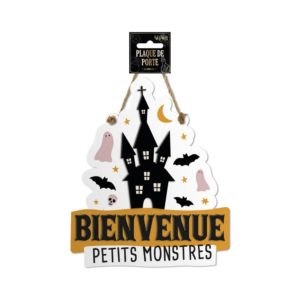 FETESETOCCASIONS-HALLOWEEN-DECODESALLE-PLAQUEDEPORTE-BIENVENUEPETITSMONSTRES